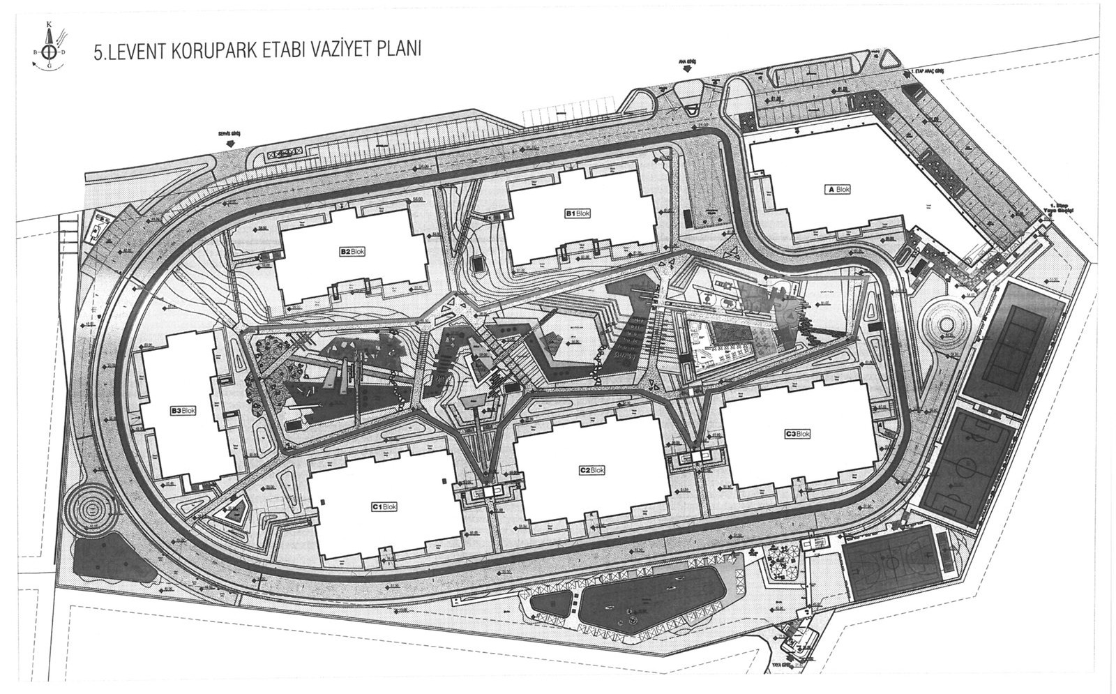 5. Levent Korupark Vaziyet Planı